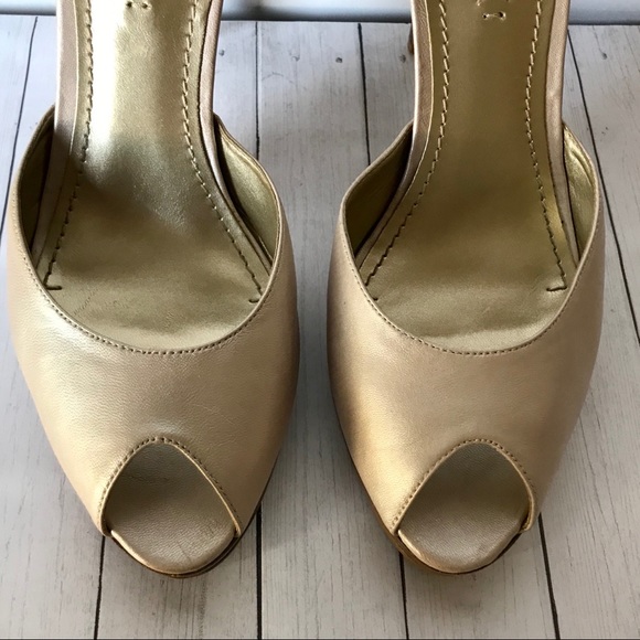 Nine West Cream Blush Peep Toe Heels Sandal Pumps - Picture 4 of 7